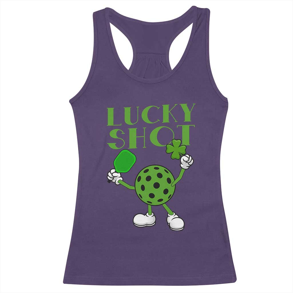 Funny St Patrick's Day Pickleball Lucky Shot Racerback Tank Top TS11 Purple Print Your Wear