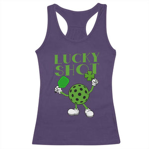 Funny St Patrick's Day Pickleball Lucky Shot Racerback Tank Top TS11 Purple Print Your Wear