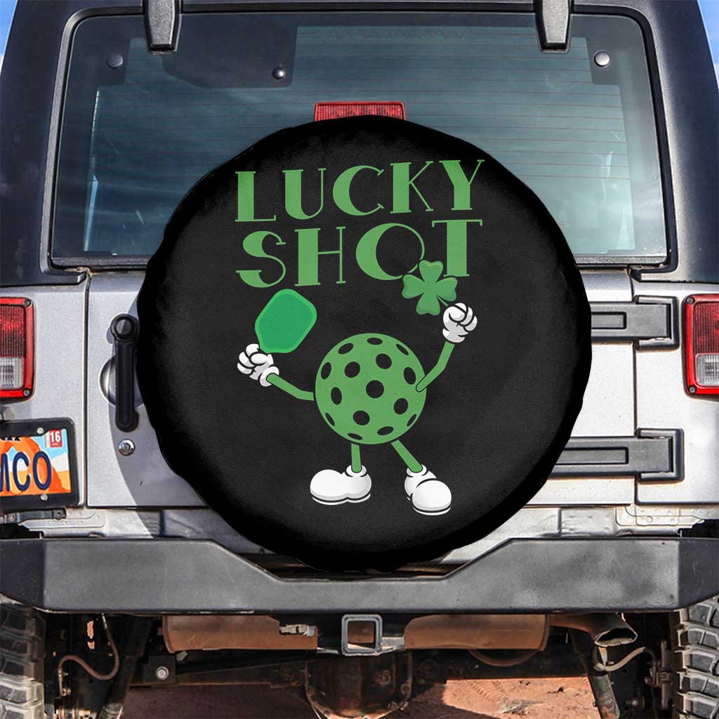 Funny St Patrick's Day Pickleball Lucky Shot Spare Tire Cover TS11 No hole Black Print Your Wear