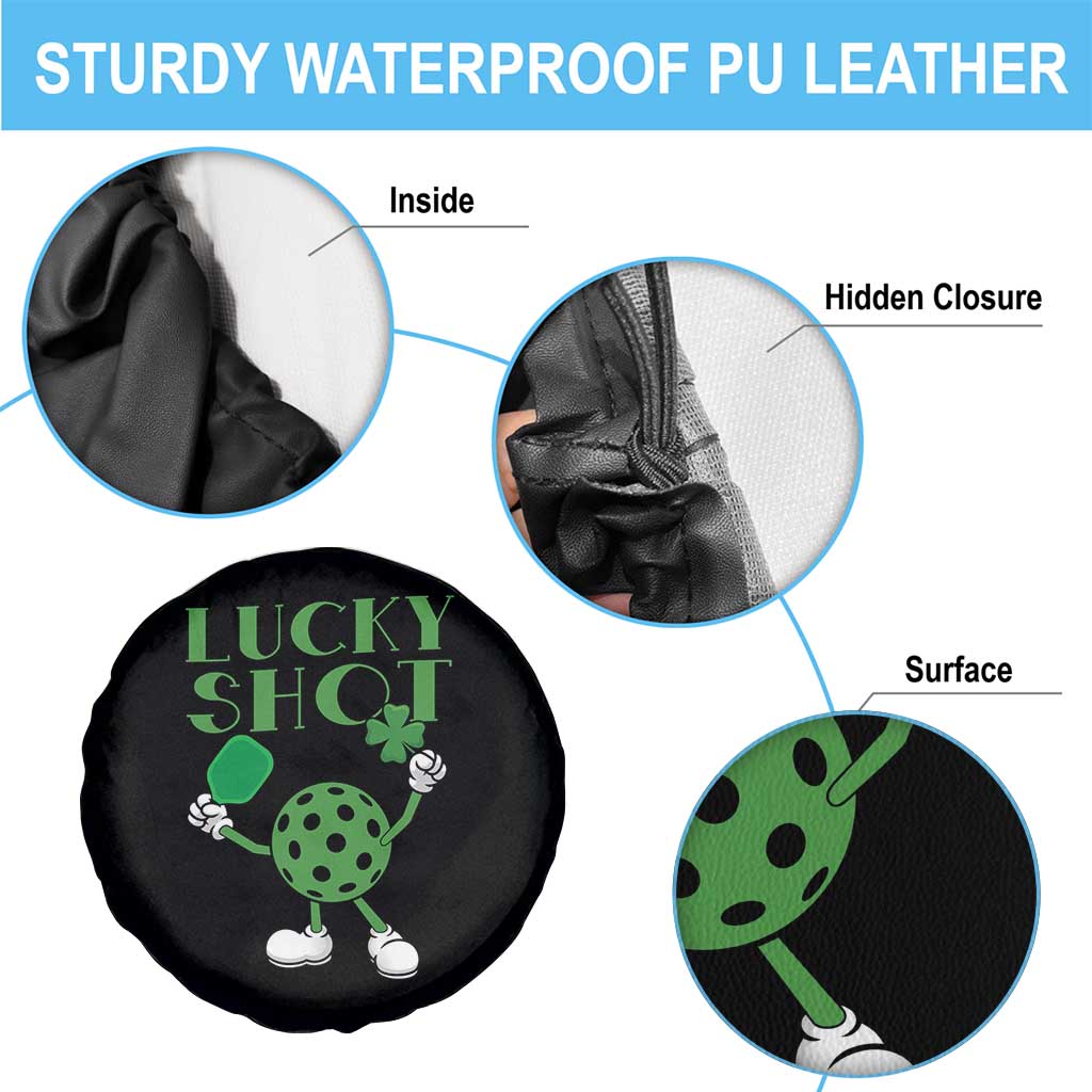 Funny St Patrick's Day Pickleball Lucky Shot Spare Tire Cover TS11 Print Your Wear