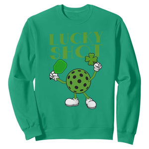 Funny St Patrick's Day Pickleball Lucky Shot Sweatshirt TS11 Irish Green Print Your Wear