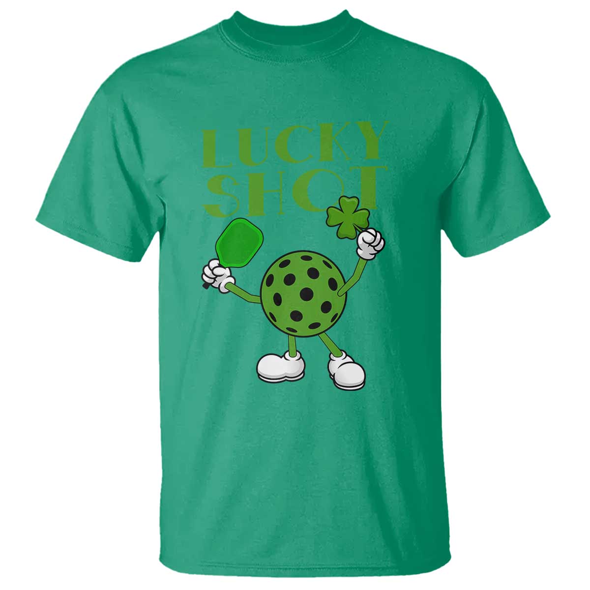 Funny St Patrick's Day Pickleball Lucky Shot T Shirt TS11 Irish Green Print Your Wear