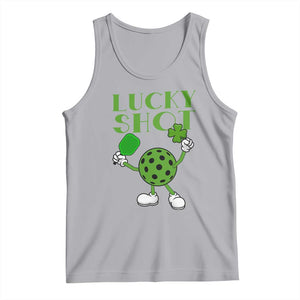 Funny St Patrick's Day Pickleball Lucky Shot Tank Top TS11 Athletic Heather Print Your Wear