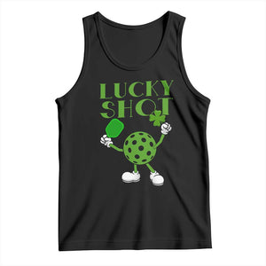 Funny St Patrick's Day Pickleball Lucky Shot Tank Top TS11 Black Print Your Wear