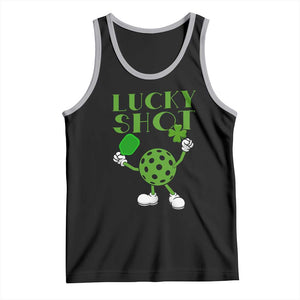 Funny St Patrick's Day Pickleball Lucky Shot Tank Top TS11 Black Athletic Heather Print Your Wear