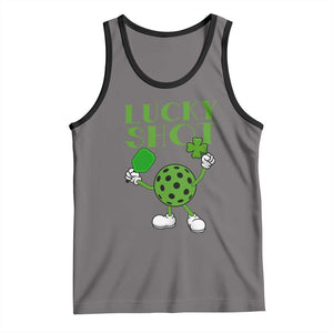 Funny St Patrick's Day Pickleball Lucky Shot Tank Top TS11 Deep Heather Black Print Your Wear