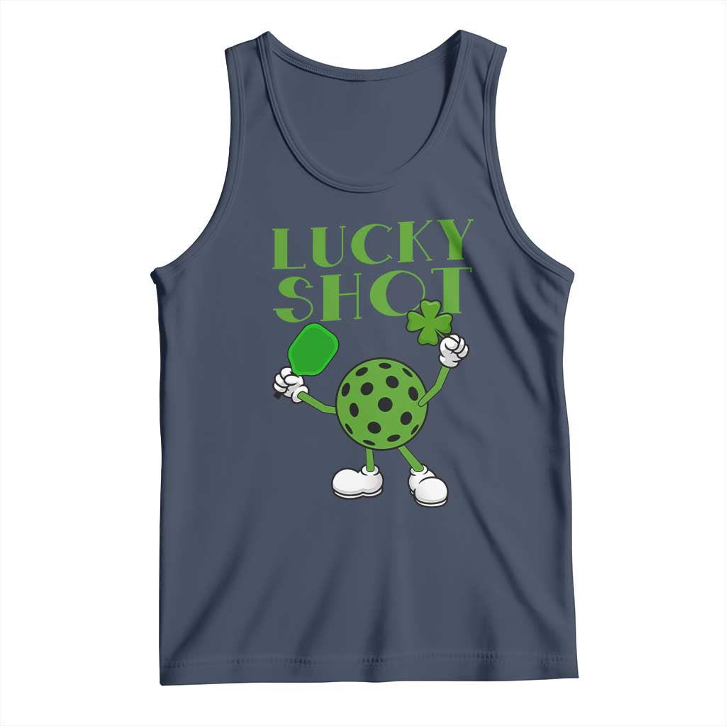 Funny St Patrick's Day Pickleball Lucky Shot Tank Top TS11 Navy Print Your Wear