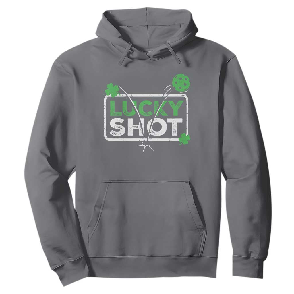 Funny St Patrick's Day Pickleball Hoodie Lucky Shot Shamrock TS11 Charcoal Print Your Wear