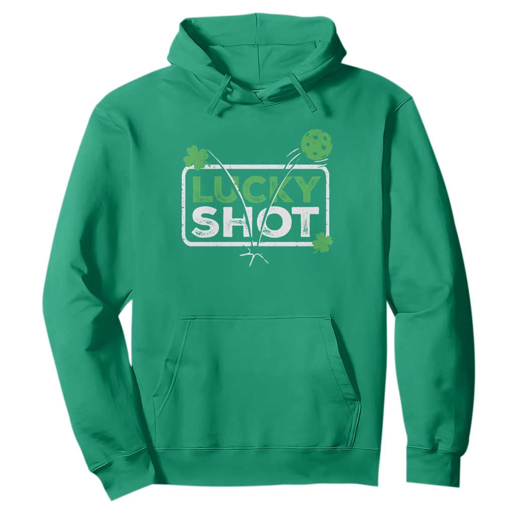 Funny St Patrick's Day Pickleball Hoodie Lucky Shot Shamrock TS11 Irish Green Print Your Wear