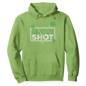 Funny St Patrick's Day Pickleball Hoodie Lucky Shot Shamrock TS11 Lime Print Your Wear