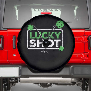 Funny St Patrick's Day Pickleball Spare Tire Cover Lucky Shot Shamrock TS11 Black Print Your Wear