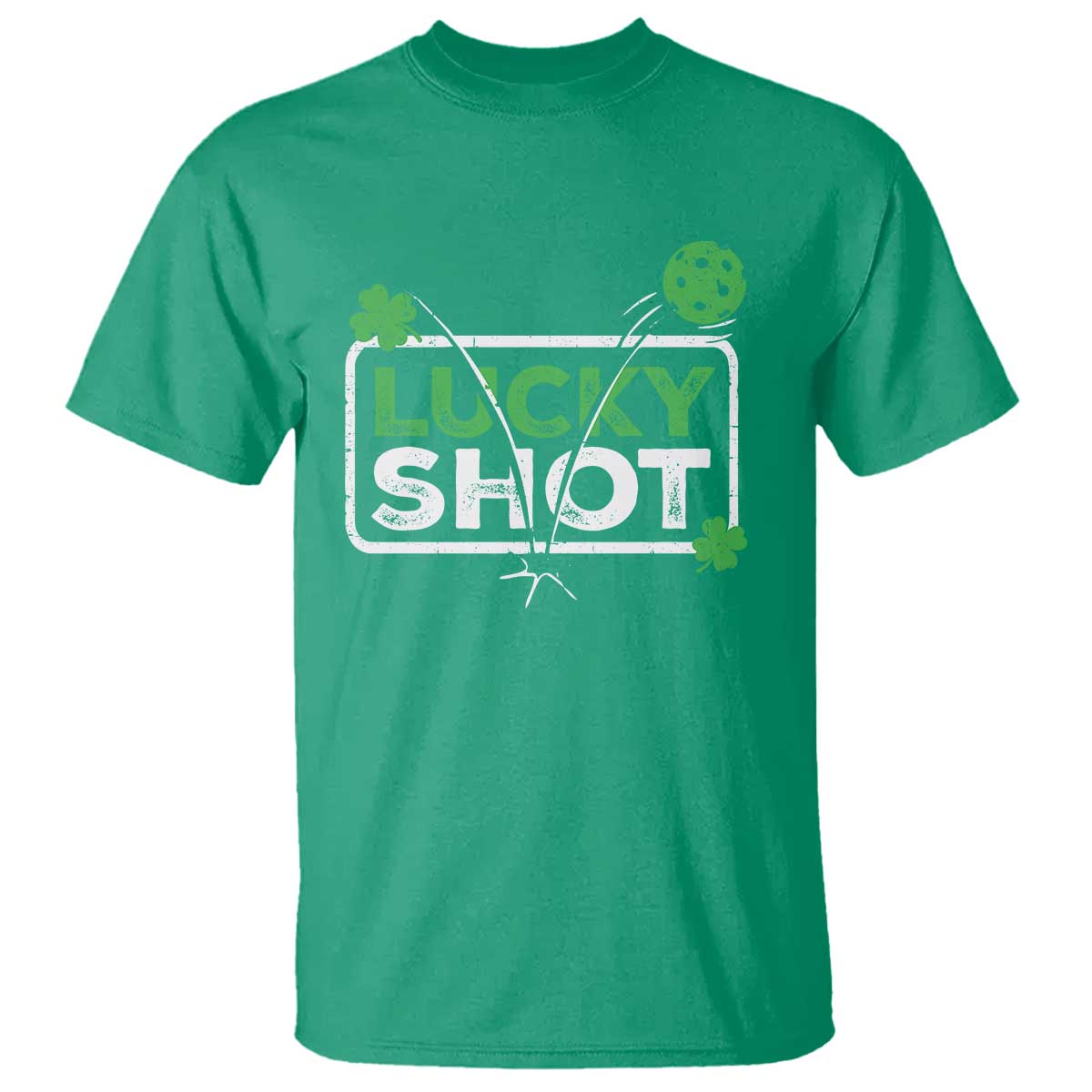 Funny St Patricks Day Pickleball T Shirt - Lucky Shot Shamrock Holiday Humor Tee TS11 Irish Green Print Your Wear