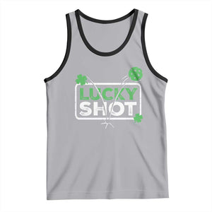 Funny St Patrick's Day Pickleball Tank Top Lucky Shot Shamrock TS11 Athletic Heather Black Print Your Wear