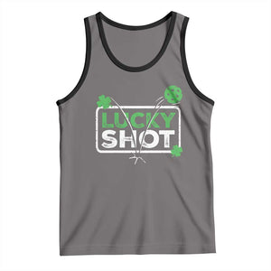 Funny St Patrick's Day Pickleball Tank Top Lucky Shot Shamrock TS11 Deep Heather Black Print Your Wear