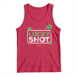 Funny St Patrick's Day Pickleball Tank Top Lucky Shot Shamrock TS11 Red Print Your Wear