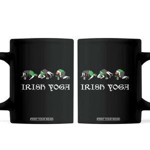 Funny St Patricks Day Beer Drinking Coffee Mug Irish Yoga Leprechaun Beer Mug TS11 Black Print Your Wear