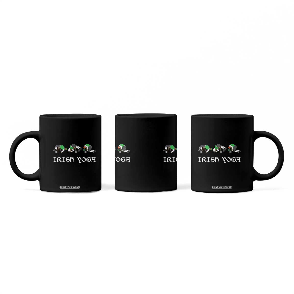 Funny St Patricks Day Beer Drinking Coffee Mug Irish Yoga Leprechaun Beer Mug TS11 Print Your Wear