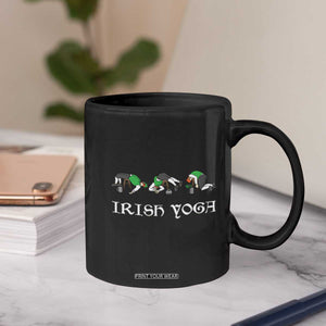 Funny St Patricks Day Beer Drinking Coffee Mug Irish Yoga Leprechaun Beer Mug TS11 Print Your Wear