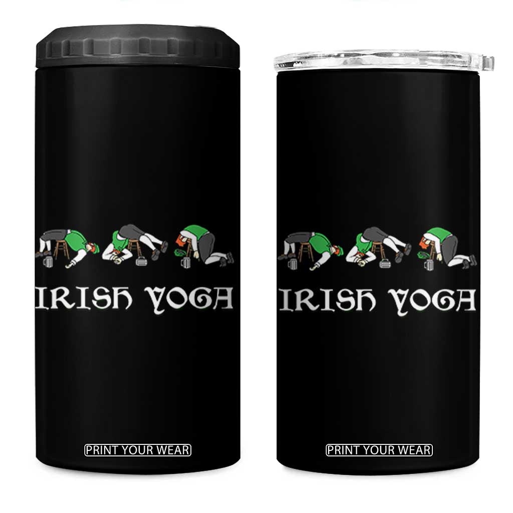 Funny St Patricks Day Beer Drinking 4 in 1 Can Cooler Tumbler Irish Yoga Leprechaun Beer Mug TS11 One Size: 16 oz Black Print Your Wear