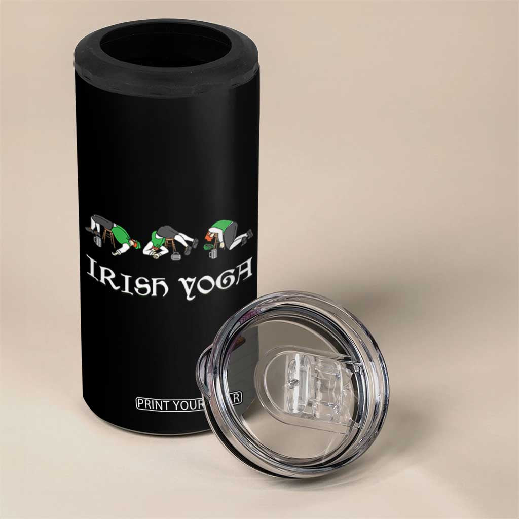 Funny St Patricks Day Beer Drinking 4 in 1 Can Cooler Tumbler Irish Yoga Leprechaun Beer Mug TS11 Print Your Wear