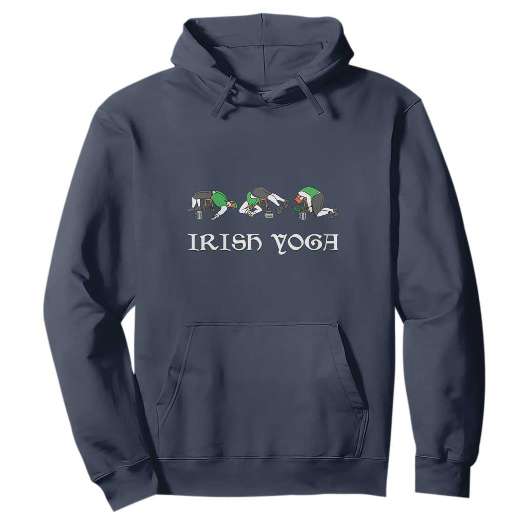 Funny St Patricks Day Beer Drinking Hoodie Irish Yoga Leprechaun Beer Mug TS11 Navy Print Your Wear