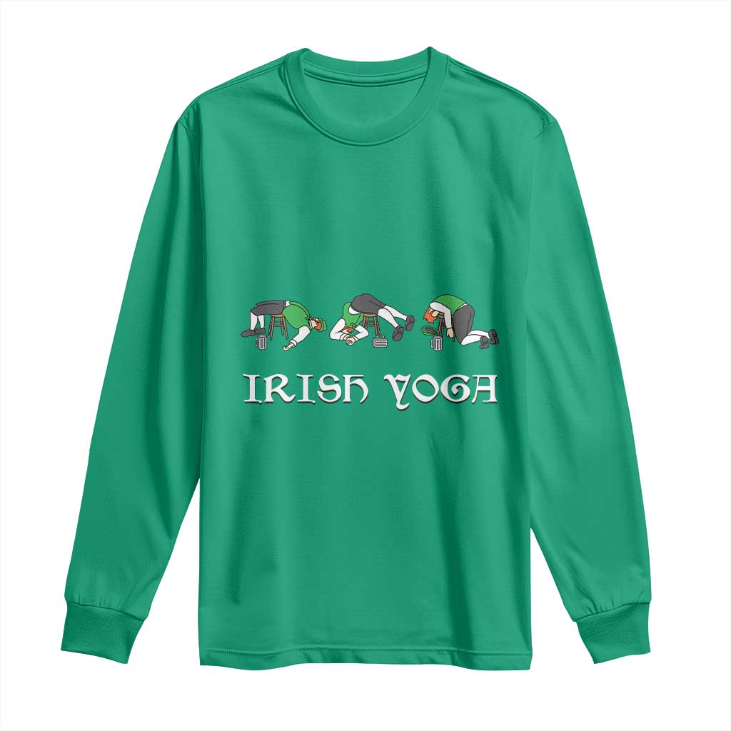 Funny St Patricks Day Beer Drinking Long Sleeve Shirt Irish Yoga Leprechaun Beer Mug TS11 Irish Green Print Your Wear