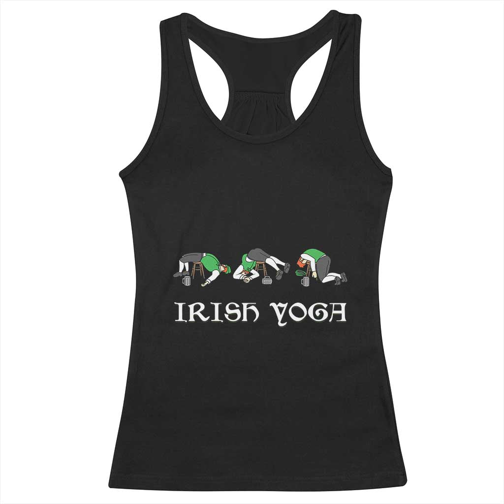 Funny St Patricks Day Beer Drinking Racerback Tank Top Irish Yoga Leprechaun Beer Mug TS11 Black Print Your Wear