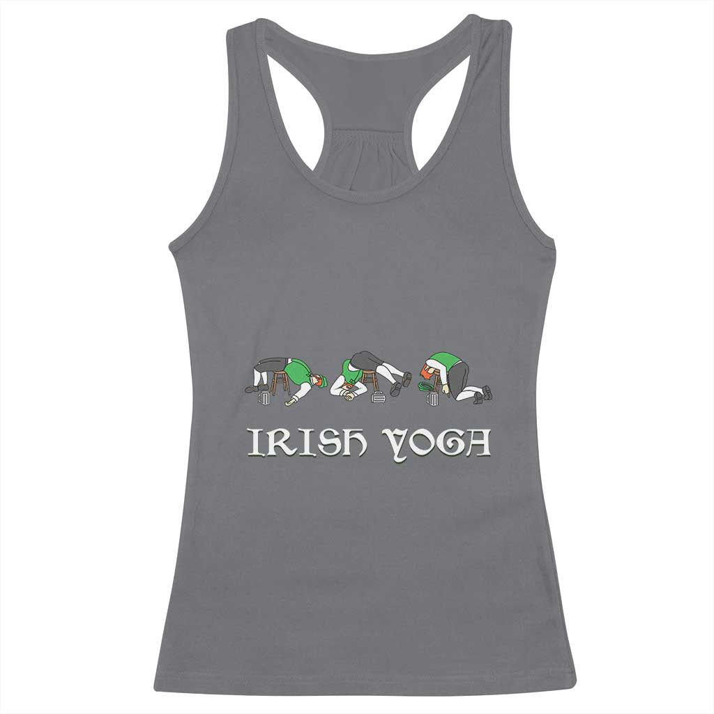 Funny St Patricks Day Beer Drinking Racerback Tank Top Irish Yoga Leprechaun Beer Mug TS11 Charcoal Print Your Wear
