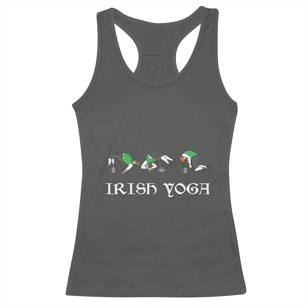 Funny St Patricks Day Beer Drinking Racerback Tank Top Irish Yoga Leprechaun Beer Mug TS11 Dark Heather Print Your Wear