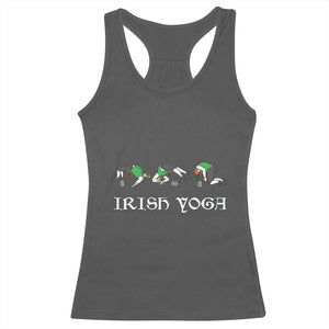 Funny St Patricks Day Beer Drinking Racerback Tank Top Irish Yoga Leprechaun Beer Mug TS11 Dark Heather Print Your Wear