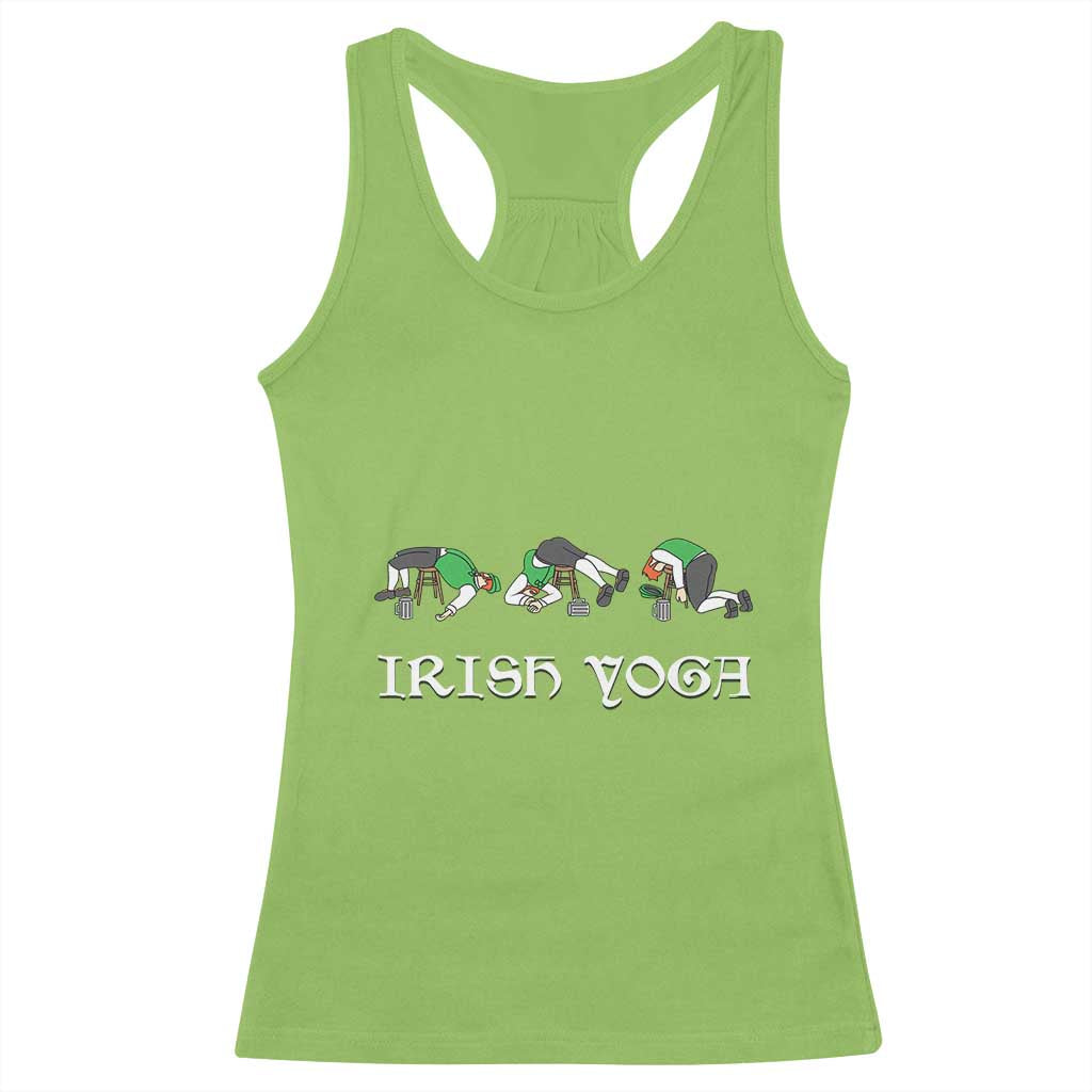 Funny St Patricks Day Beer Drinking Racerback Tank Top Irish Yoga Leprechaun Beer Mug TS11 Lime Print Your Wear
