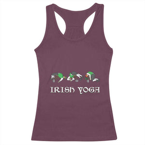 Funny St Patricks Day Beer Drinking Racerback Tank Top Irish Yoga Leprechaun Beer Mug TS11 Maroon Print Your Wear