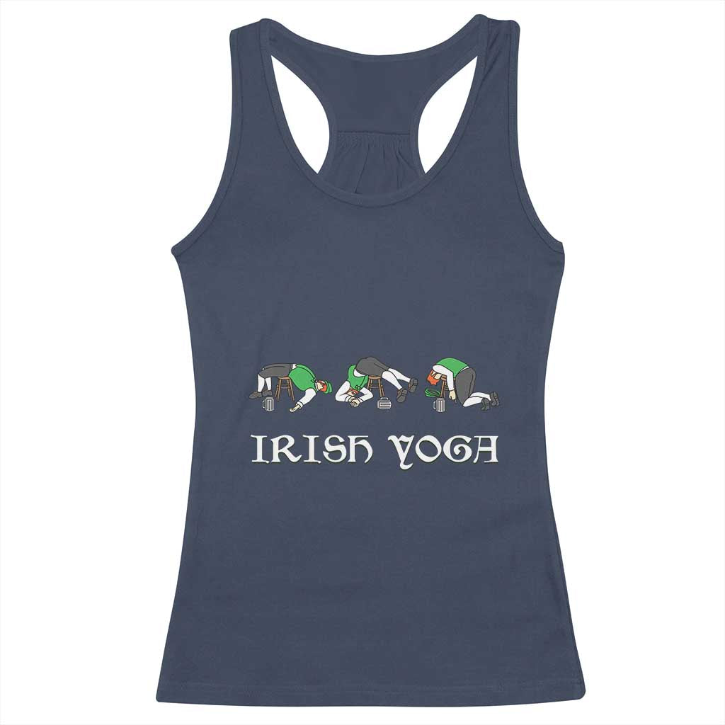 Funny St Patricks Day Beer Drinking Racerback Tank Top Irish Yoga Leprechaun Beer Mug TS11 Navy Print Your Wear