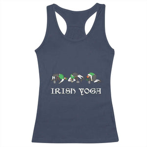 Funny St Patricks Day Beer Drinking Racerback Tank Top Irish Yoga Leprechaun Beer Mug TS11 Navy Print Your Wear