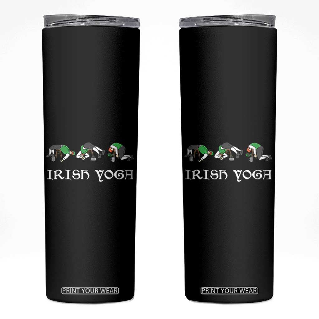 Funny St Patricks Day Beer Drinking Skinny Tumbler Irish Yoga Leprechaun Beer Mug TS11 Black Print Your Wear