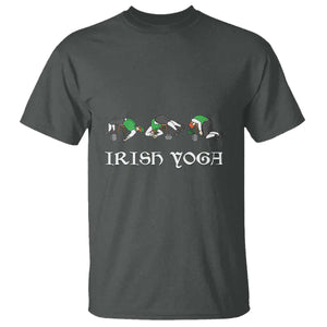 Funny St Patricks Day Beer Drinking T Shirt Irish Yoga Leprechaun Beer Mug TS11 Dark Heather Print Your Wear