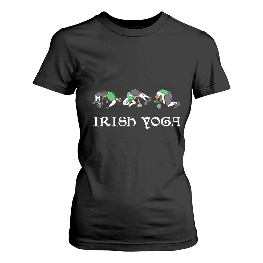 Funny St Patricks Day Beer Drinking T Shirt For Women Irish Yoga Leprechaun Beer Mug TS11 Black Print Your Wear