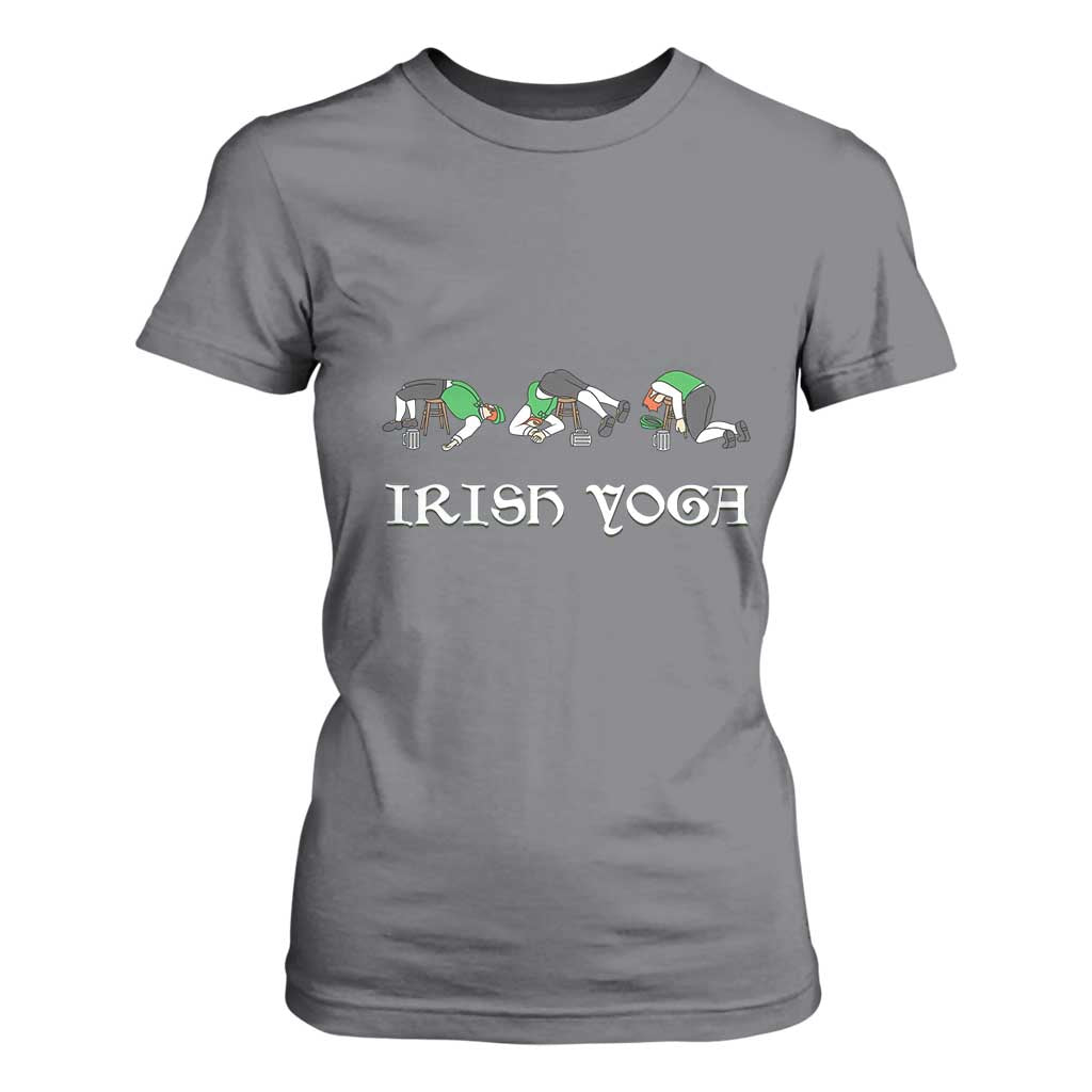 Funny St Patricks Day Beer Drinking T Shirt For Women Irish Yoga Leprechaun Beer Mug TS11 Charcoal Print Your Wear