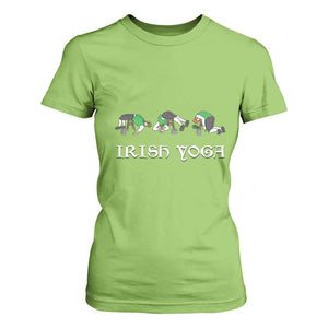 Funny St Patricks Day Beer Drinking T Shirt For Women Irish Yoga Leprechaun Beer Mug TS11 Lime Print Your Wear