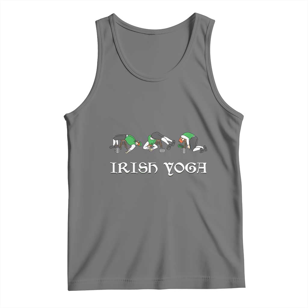 Funny St Patricks Day Beer Drinking Tank Top Irish Yoga Leprechaun Beer Mug TS11 Black Heather Print Your Wear