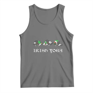 Funny St Patricks Day Beer Drinking Tank Top Irish Yoga Leprechaun Beer Mug TS11 Black Heather Print Your Wear