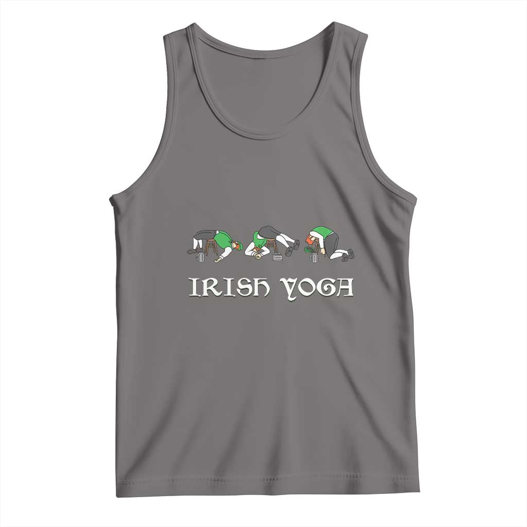 Funny St Patricks Day Beer Drinking Tank Top Irish Yoga Leprechaun Beer Mug TS11 Deep Heather Print Your Wear