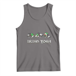 Funny St Patricks Day Beer Drinking Tank Top Irish Yoga Leprechaun Beer Mug TS11 Deep Heather Print Your Wear