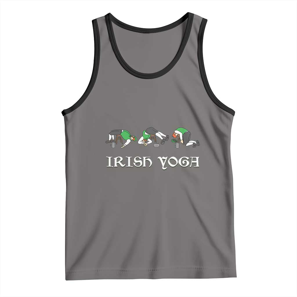 Funny St Patricks Day Beer Drinking Tank Top Irish Yoga Leprechaun Beer Mug TS11 Deep Heather Black Print Your Wear
