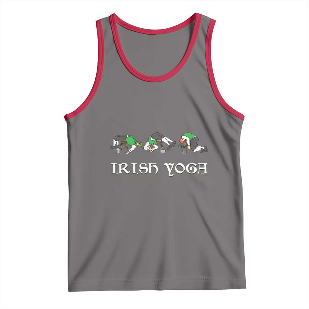 Funny St Patricks Day Beer Drinking Tank Top Irish Yoga Leprechaun Beer Mug TS11 Deep Heather Red Print Your Wear