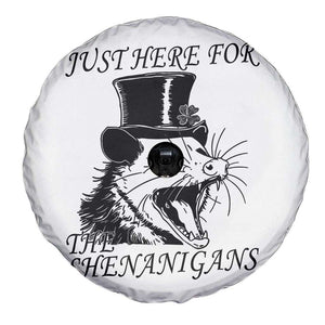 Funny St Patrick's Day Opossum Spare Tire Cover Just Here For The Shenanigans Shamrock TS11 Print Your Wear