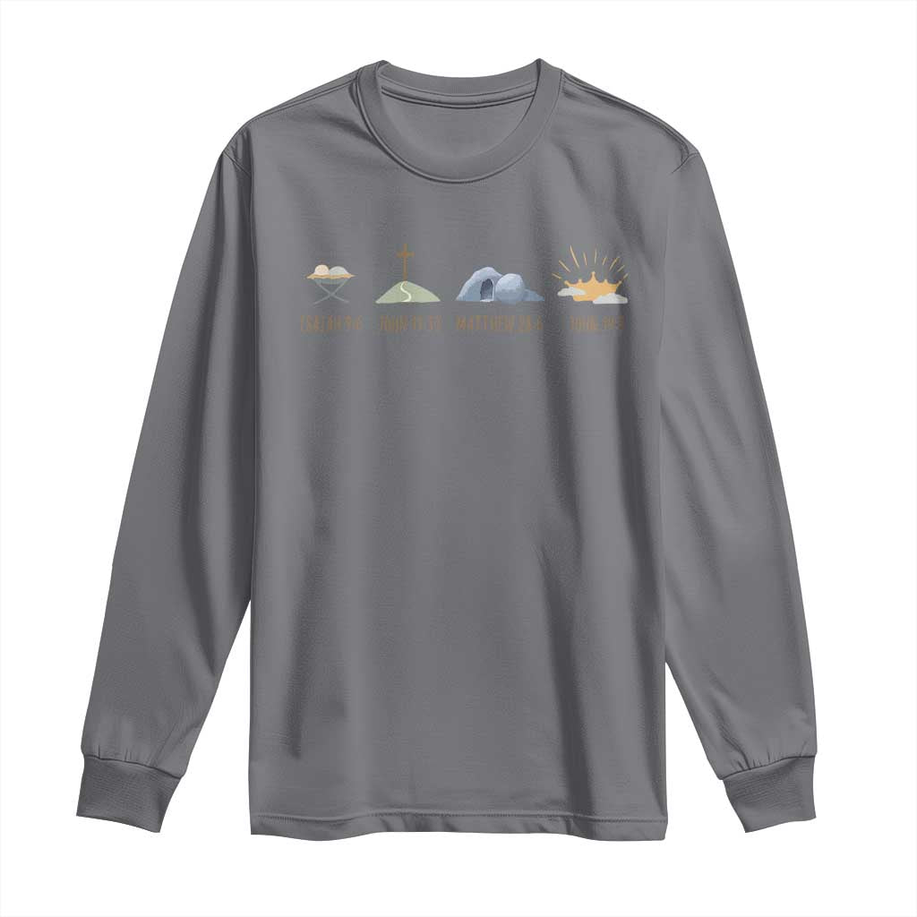 The Life Of Jesus Christ Religious Bible Verse Long Sleeve Shirt TS11 Charcoal Print Your Wear