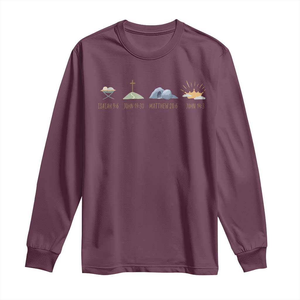 The Life Of Jesus Christ Religious Bible Verse Long Sleeve Shirt TS11 Maroon Print Your Wear