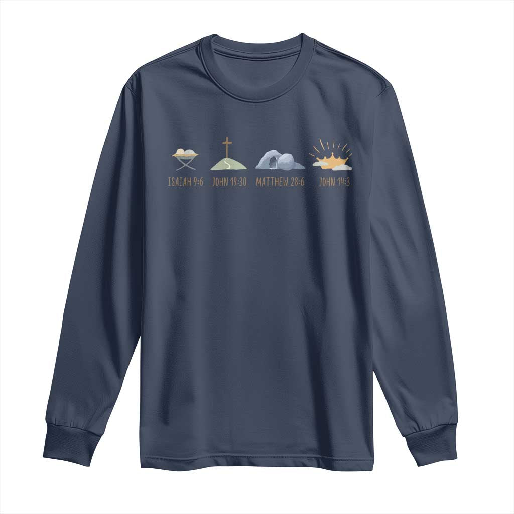 The Life Of Jesus Christ Religious Bible Verse Long Sleeve Shirt TS11 Navy Print Your Wear