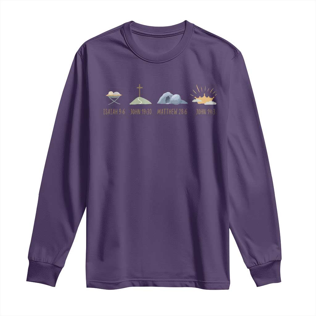The Life Of Jesus Christ Religious Bible Verse Long Sleeve Shirt TS11 Purple Print Your Wear